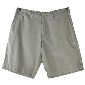Banana Republic Grey White Pinstripe Casual 100% Cotton Chino Shorts Size 32